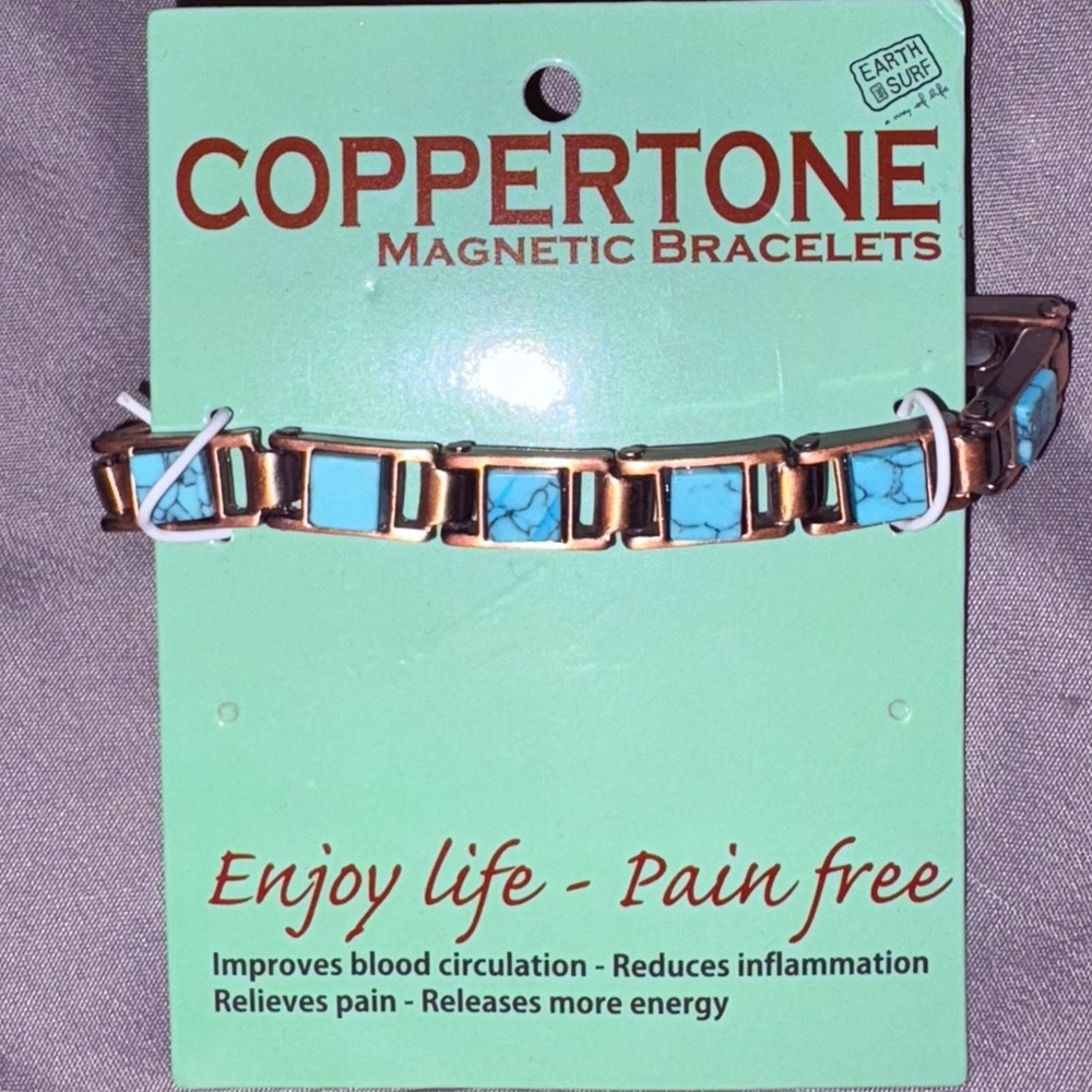 Copper Magnetic Bracelet with Turquoise Accents NEW!